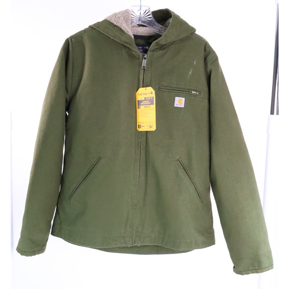 Carhartt Jackets & Blazers - Carhartt Women's Washed Duck Sherpa Lined Jacket S 4-6 Green OJ4392-W NWT Read